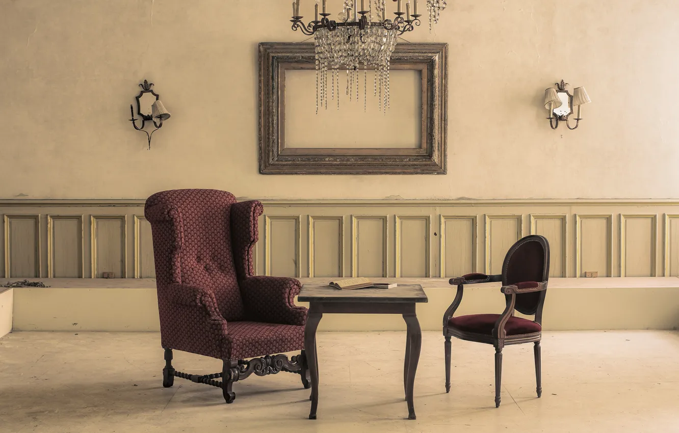 Photo wallpaper table, chair, chair