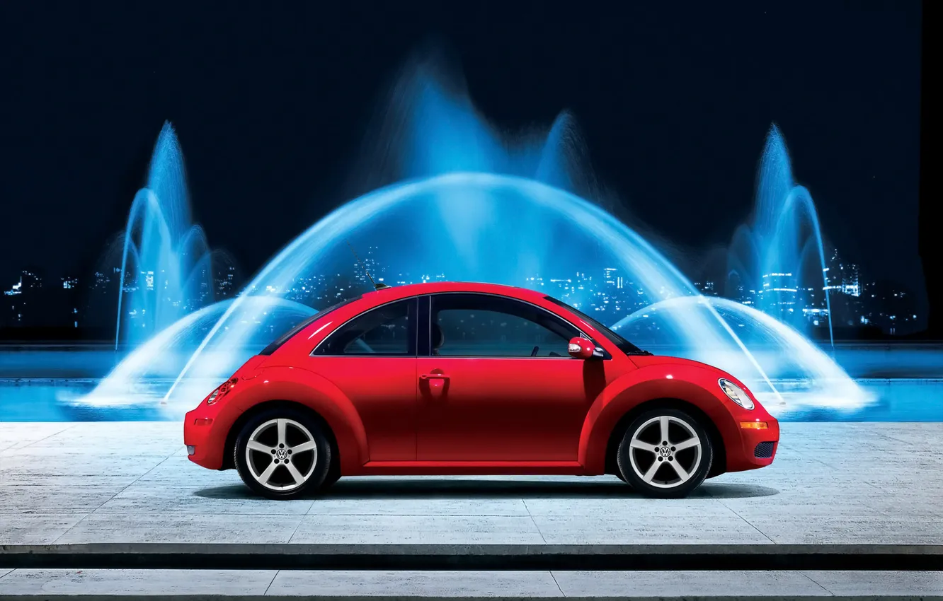 Photo wallpaper beetle, volkswagen, fountain