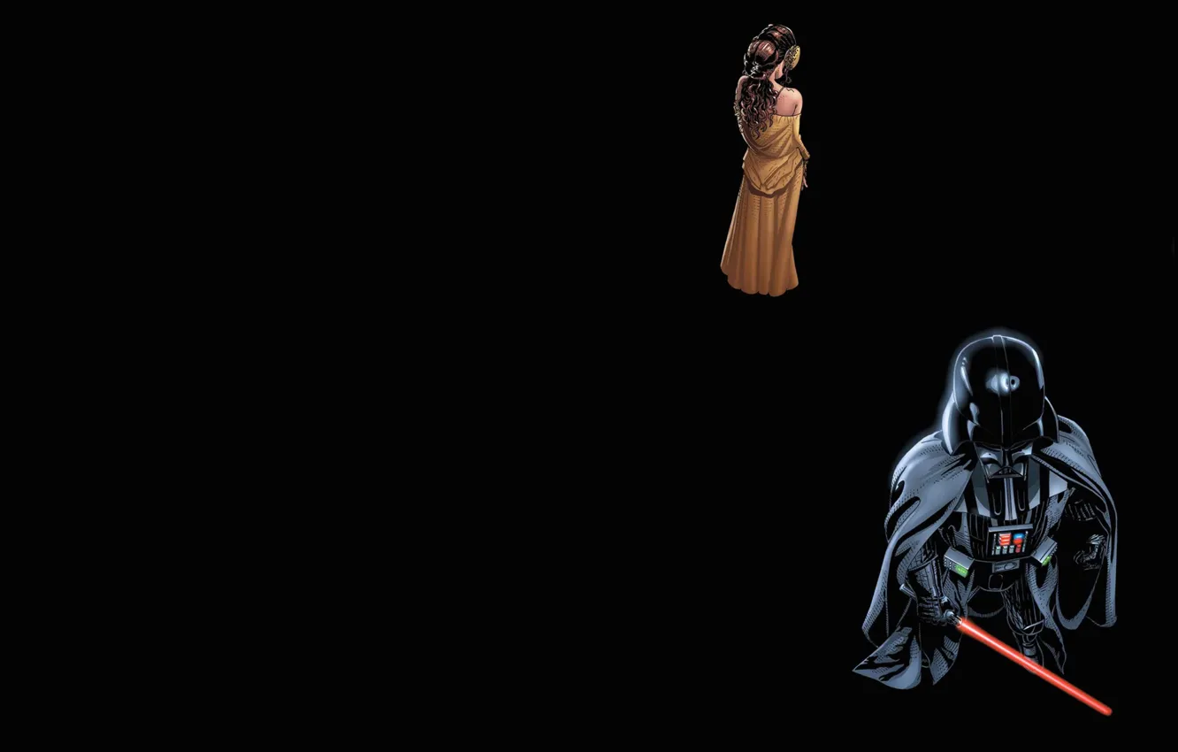 Photo wallpaper the film, star wars, Darth Vader, characters, Leia Organa-Solo