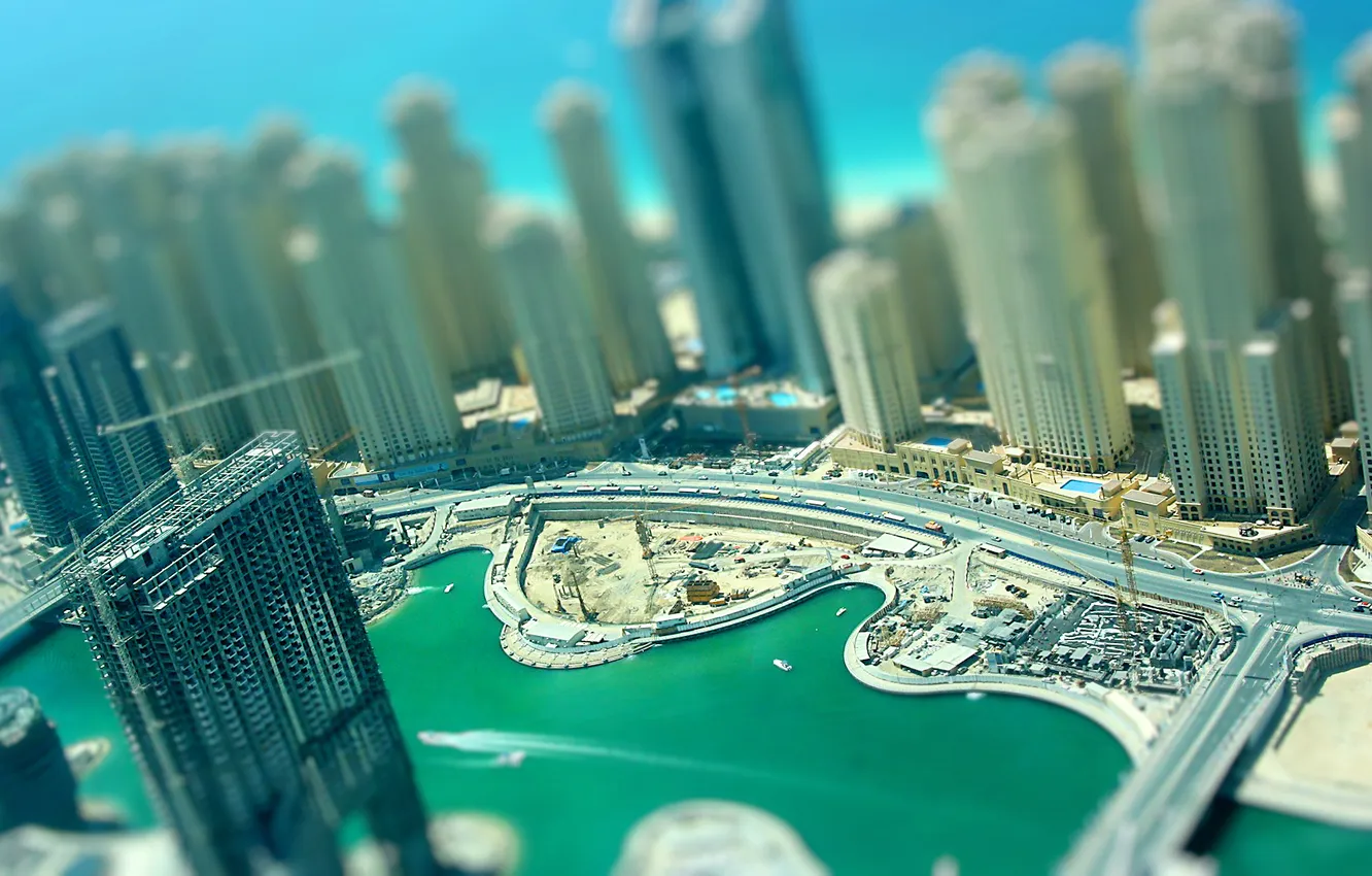 Photo wallpaper machine, photo, construction, building, boat, Dubai