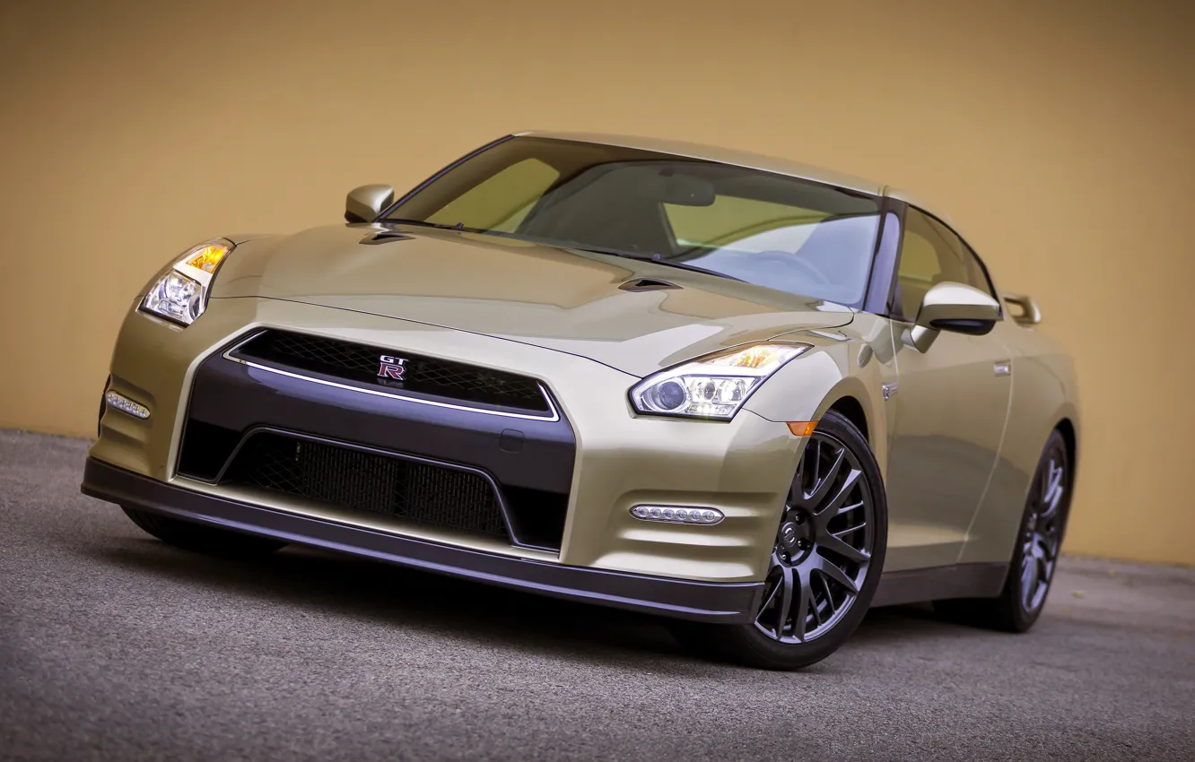 Photo wallpaper Nissan, GT-R, R35, front view, Nissan GT-R 45th Anniversary Gold Edition