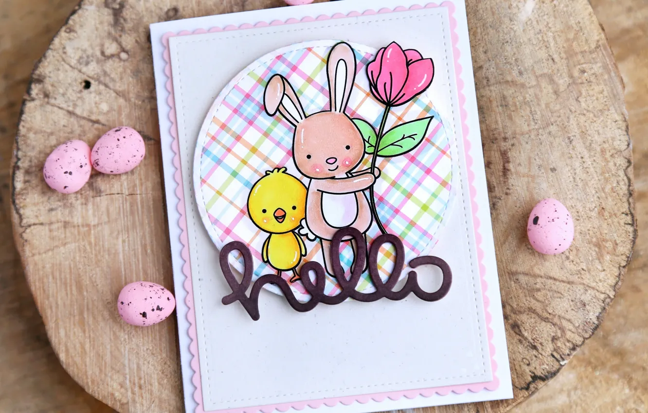 Photo wallpaper Easter, congratulations, postcard, Easter, card, greeting