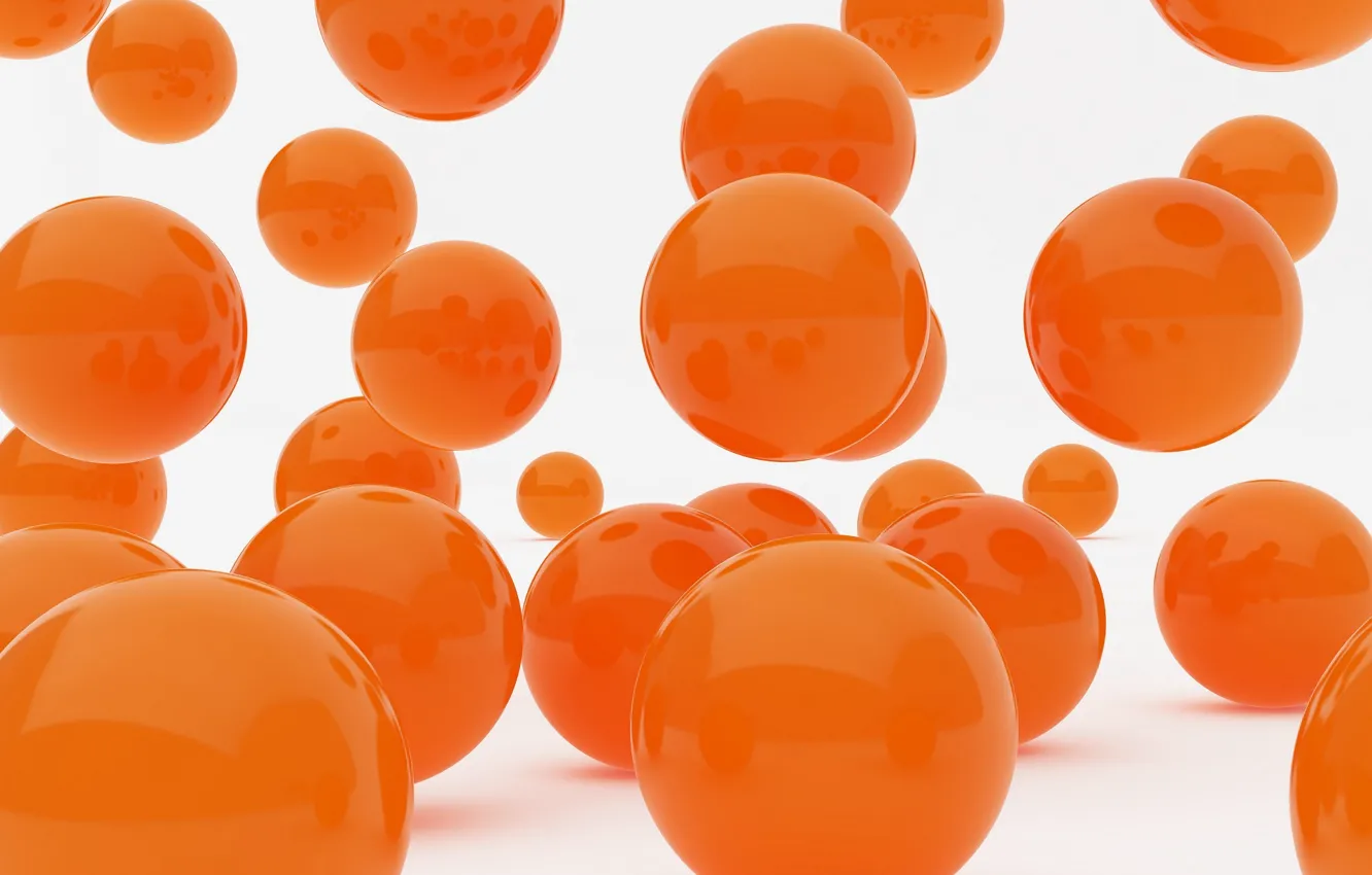 Photo wallpaper orange, graphics, Balls, white background