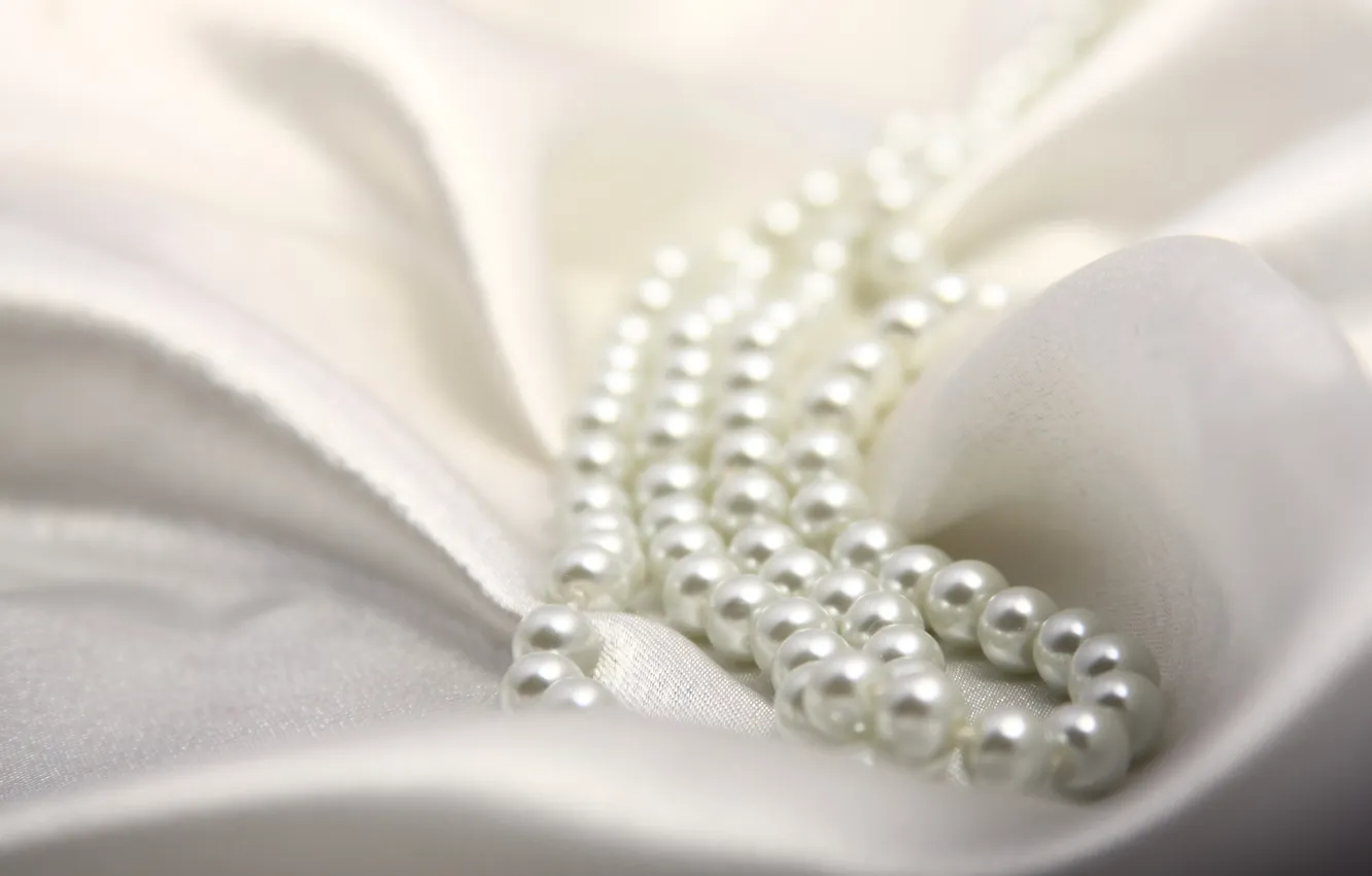Photo wallpaper silk, fabric, pearl, white