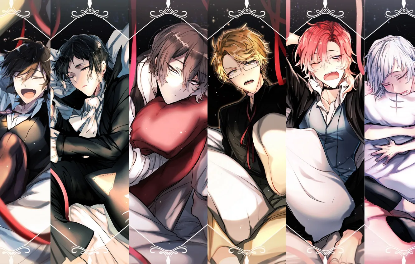 Photo wallpaper collage, anime, art, guys, cuties, Bungou Stray Dogs, Stray Dogs: A Literary Genius