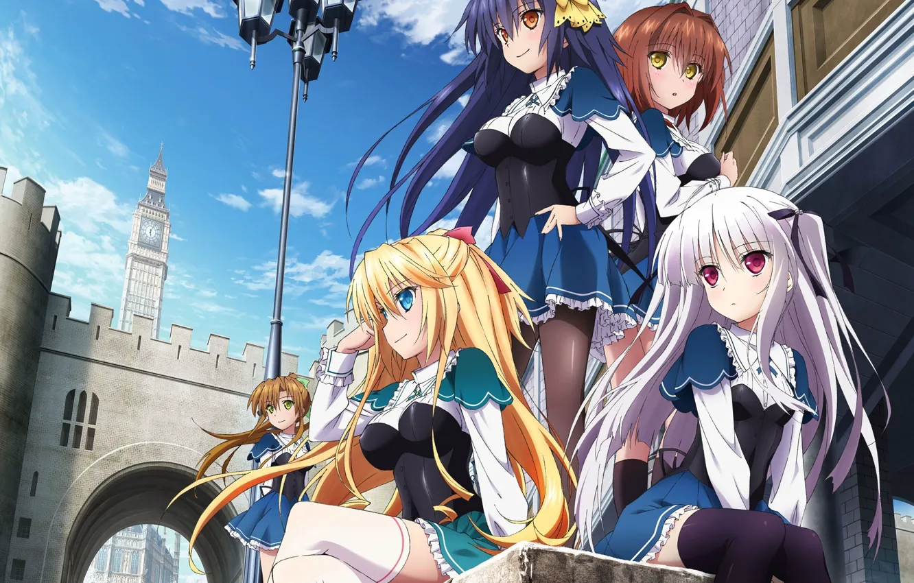 Photo wallpaper the city, girls, lantern, absolute duo, The perfect couple