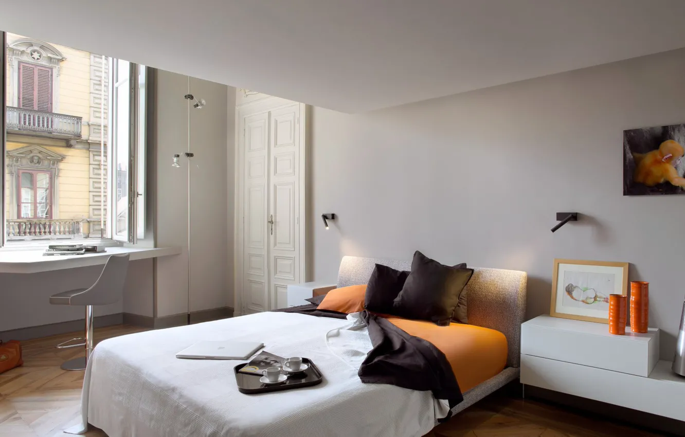 Photo wallpaper room, interior, bedroom, Home in Turin