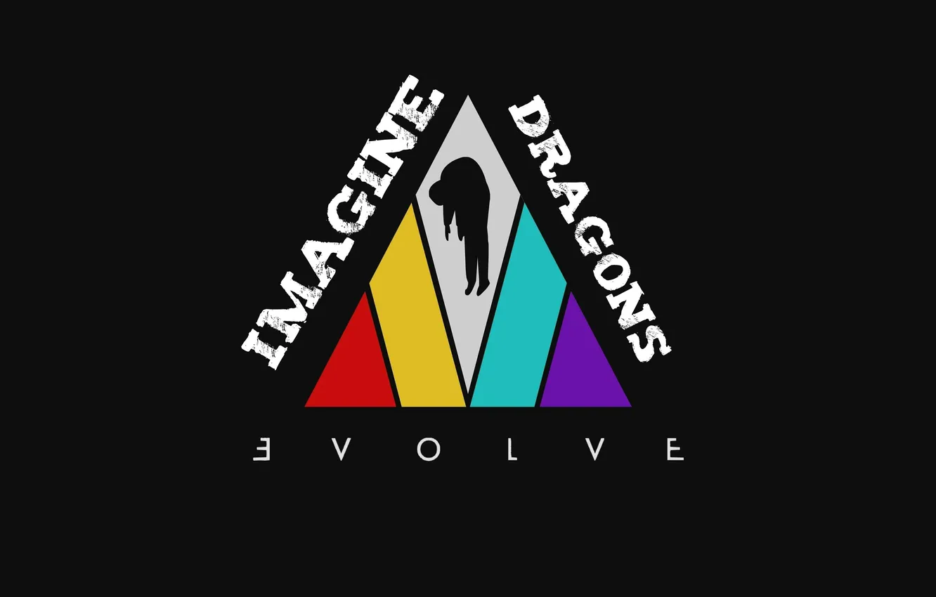 Photo wallpaper music, logo, group, black background, Imagine Dragons