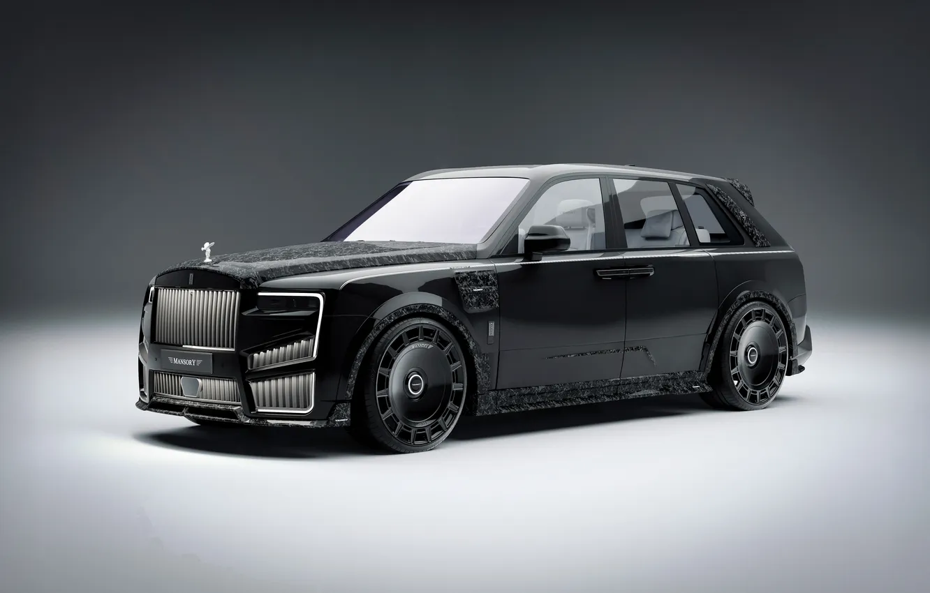 Photo wallpaper Rolls Royce, side view, Front, Mansory, Tuning Car, 2025, British Car, Rolls Royce Cullinan