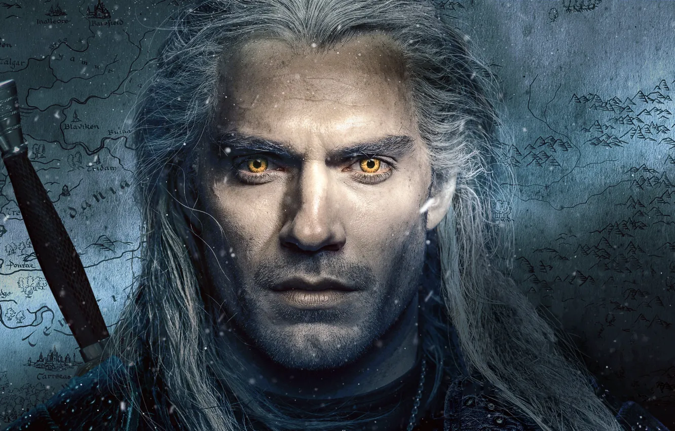 Photo wallpaper eyes, the series, The Witcher, The Witcher, Henry Cavill, Henry Cavill