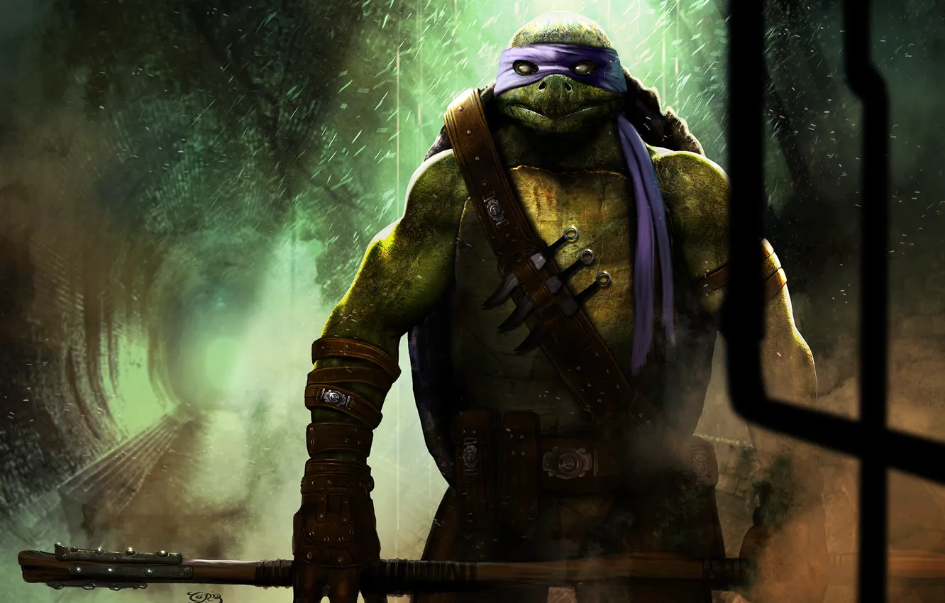 Photo wallpaper art, Teenage mutant ninja turtles, Donatello, stick, Teenage Mutant Ninja Turtles, Sewerage