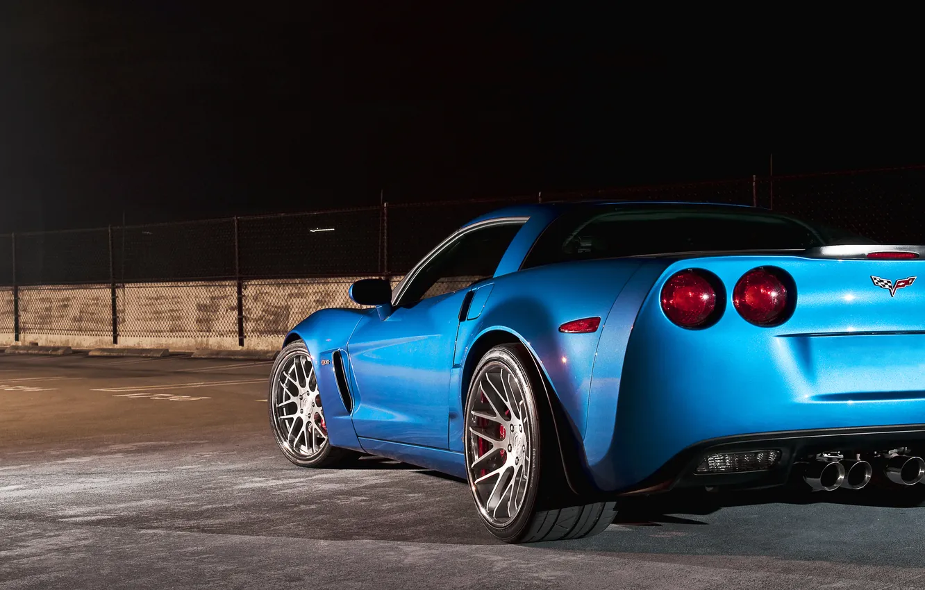 Photo wallpaper blue, Z06, Corvette, Chevrolet, Chevrolet, blue, Corvette, 360 three sixty forged