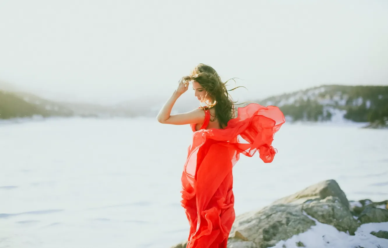 Photo wallpaper girl, pose, background