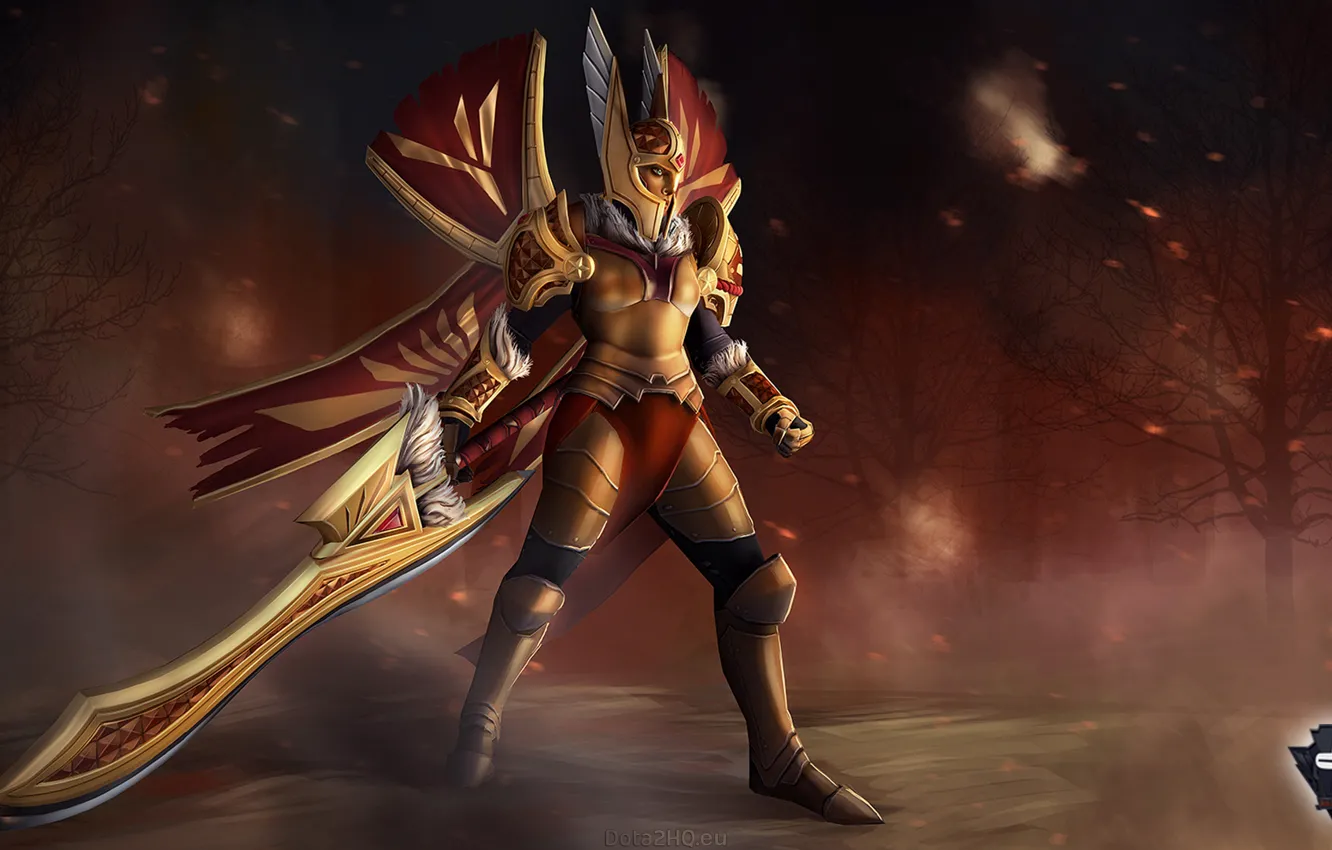 Photo wallpaper forest, lights, dota 2, Legion Commander