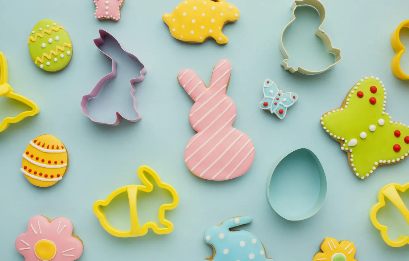 Photo wallpaper eggs, spring, colorful, Easter, spring, Easter, eggs, cookies