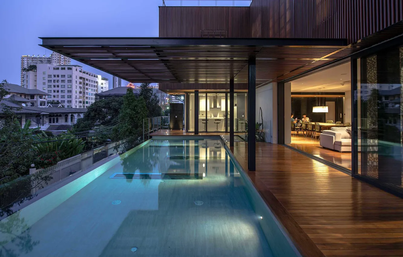 Photo wallpaper space, house, Villa, interior, pool, Bangkok, Thailand, architecture