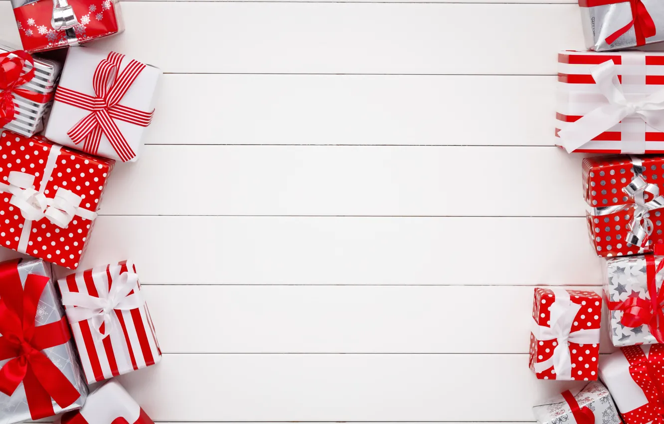 Photo wallpaper new year, Christmas, wood, merry christmas, Xmas, decoration, gifts, holiday celebration