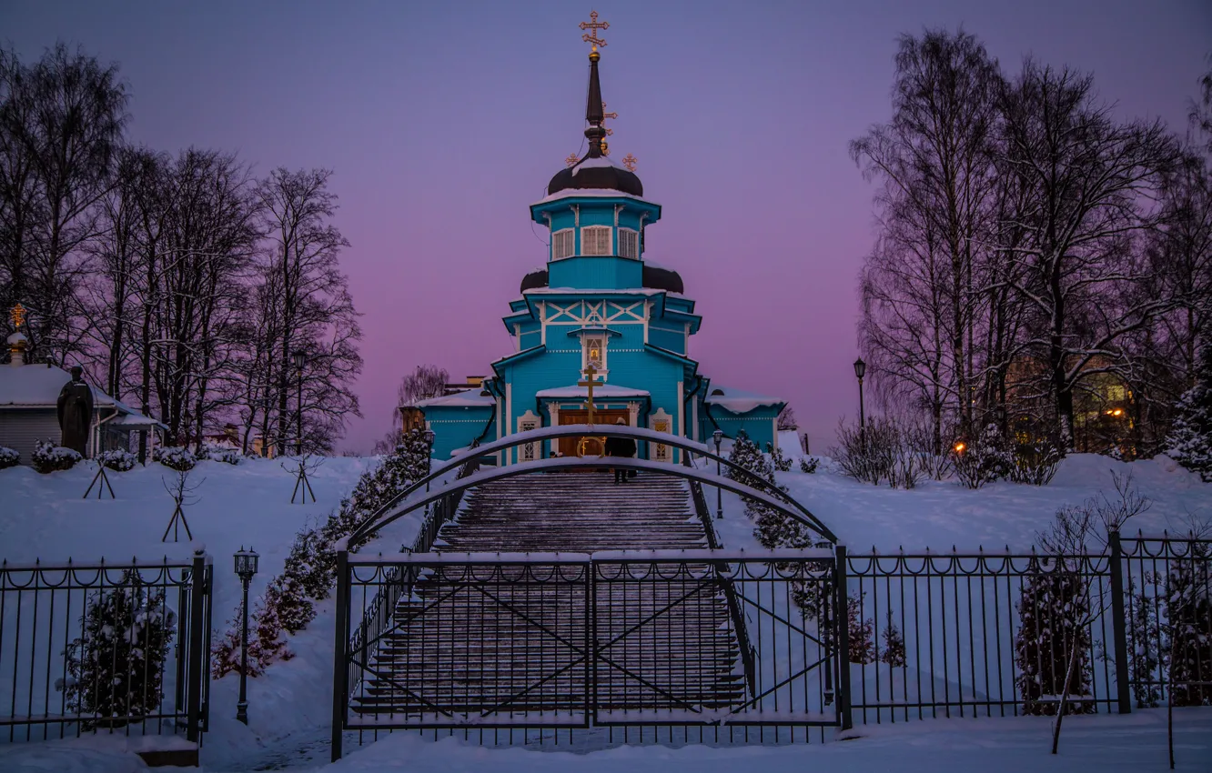 Photo wallpaper winter, temple, Saint Petersburg