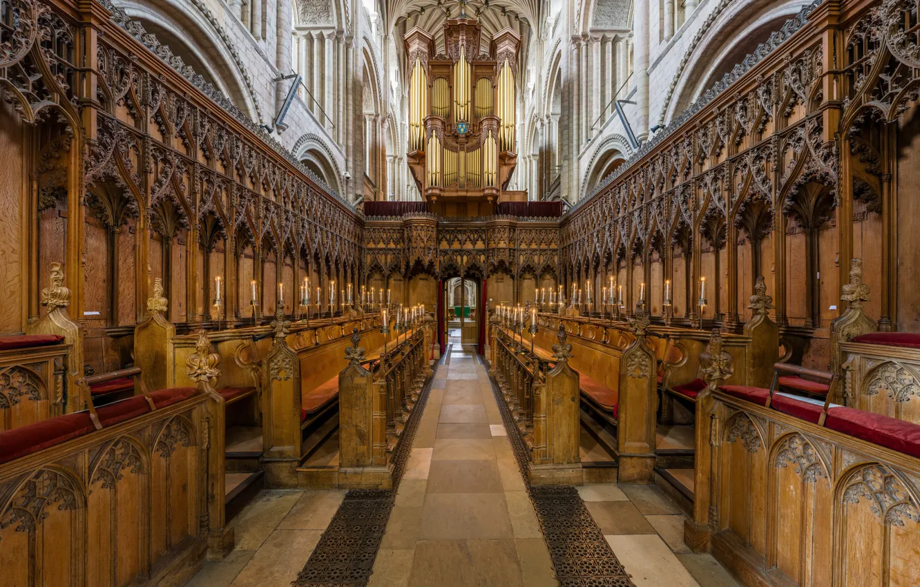 Photo wallpaper UK, Interior, Norfolk, Norfolk, Norwich, Diliff, St John the Baptist Cathedral, Norwich Cathedral