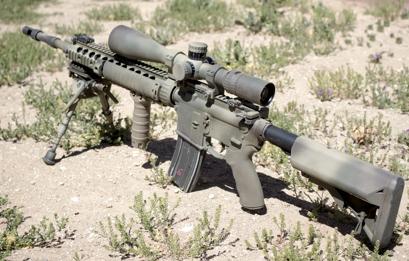 Photo wallpaper weapons, optics, assault rifle, fry, Mk12
