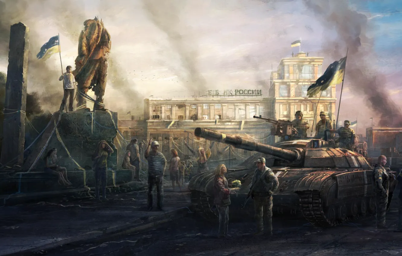 Photo wallpaper tank, Ukraine, Lenin, Donetsk, release