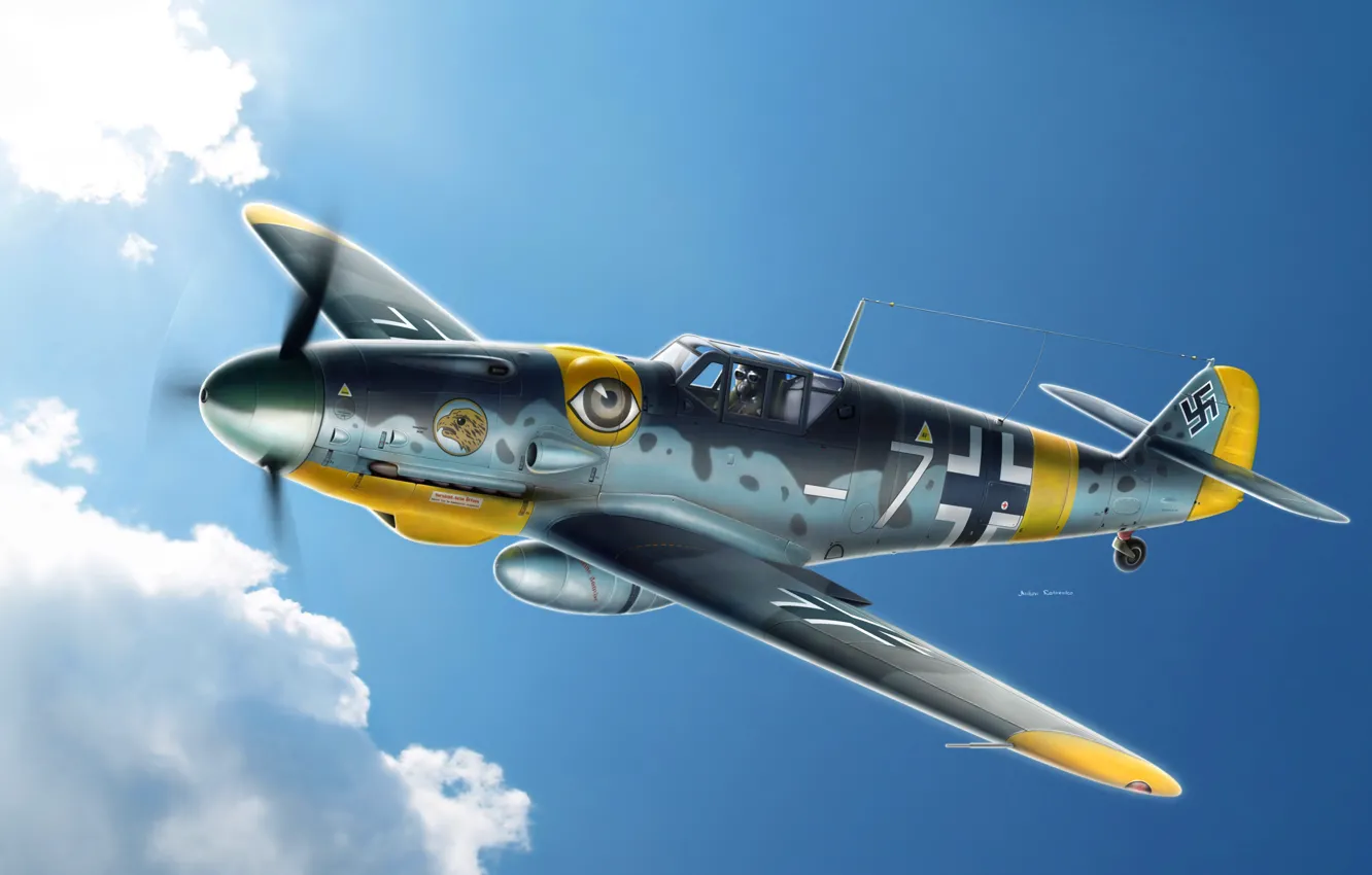 Wallpaper Messerschmitt, Bf-109, JG51, Gustav, Bf.109G-6, The most mass ...