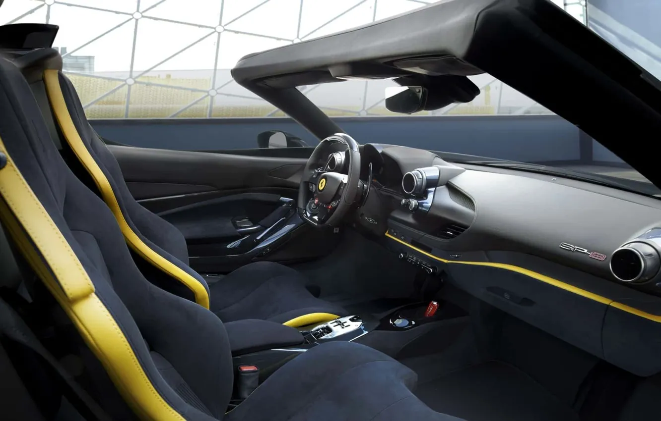 Photo wallpaper Ferrari, supercar, spider, The Interior Of The Car, 2023, Ferrari SP-8, SP-8, Special Projects
