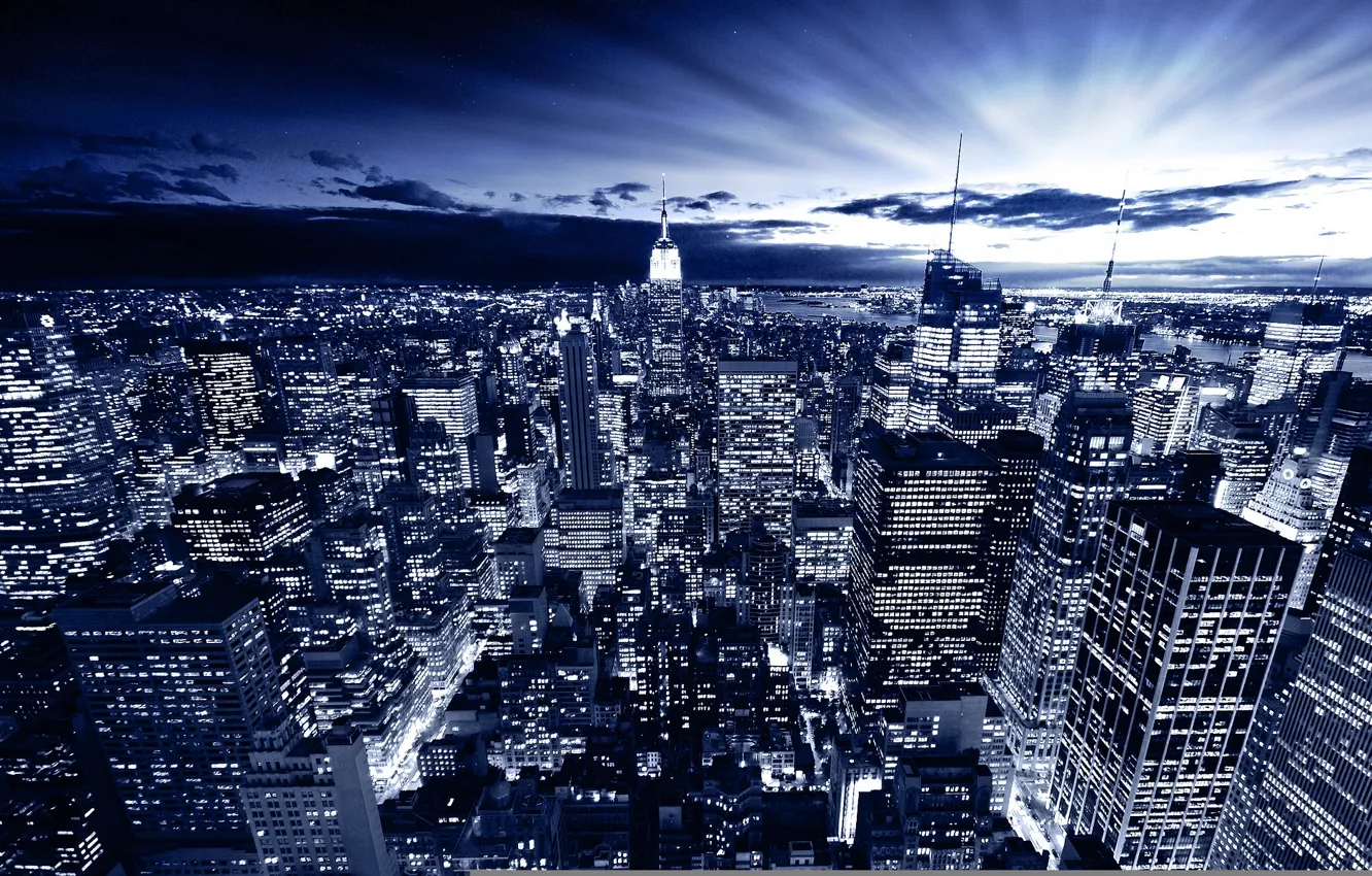 Photo wallpaper the city, street, home, skyscrapers, America