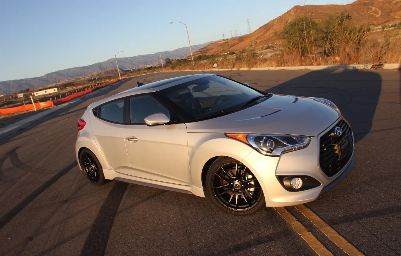 Photo wallpaper Hyundai, with, Turbo, Veloster, Toyo Tires, &, Konig Whe