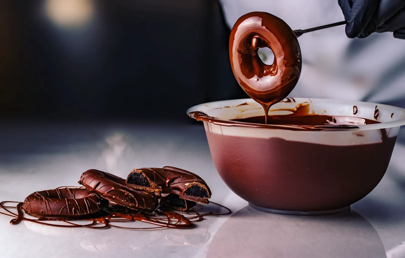 Photo wallpaper chocolate, cookies, cream