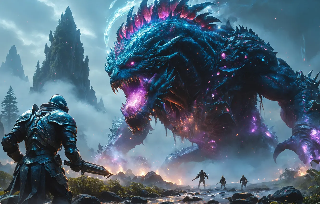 Photo wallpaper monster, the opposition, warrior, male