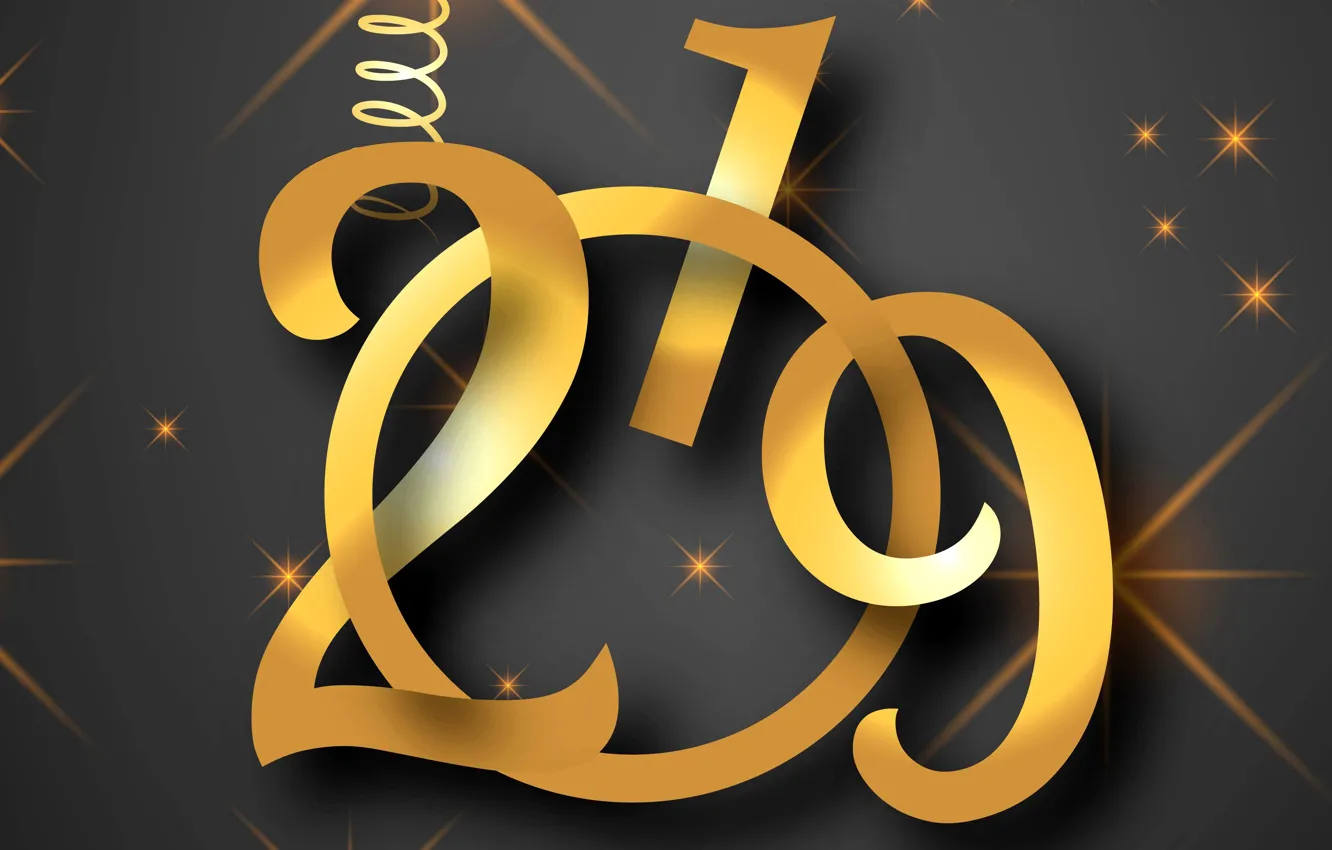 Photo wallpaper gold, new year, figures, golden, black background, black, background, New Year