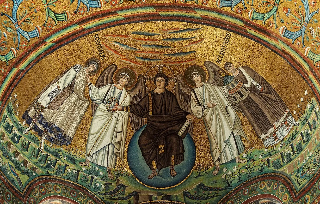 Photo wallpaper Italy, Ravenna, basilica of San Vitale, apse mosaic, built 547.A.D.