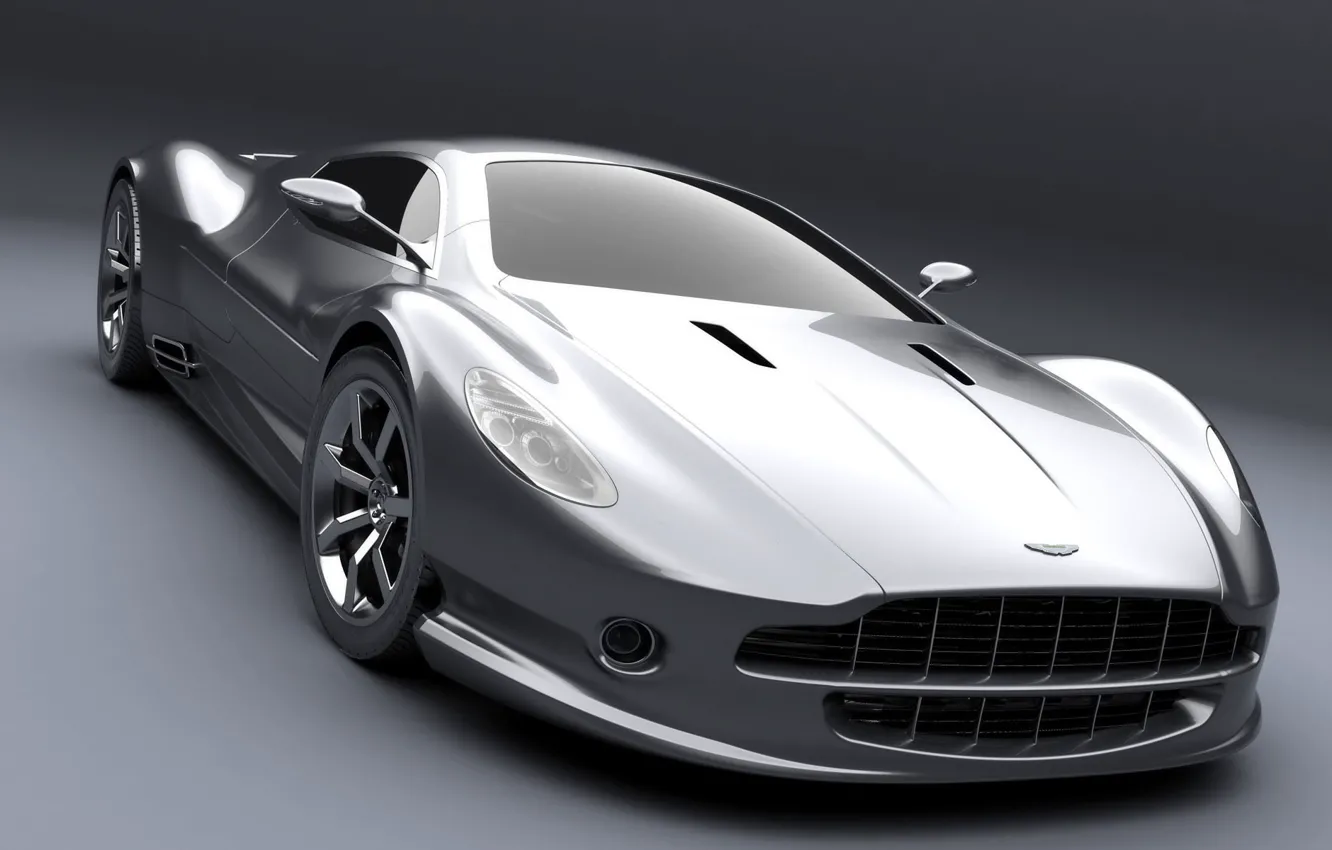 Photo wallpaper Aston Martin, silver, the concept