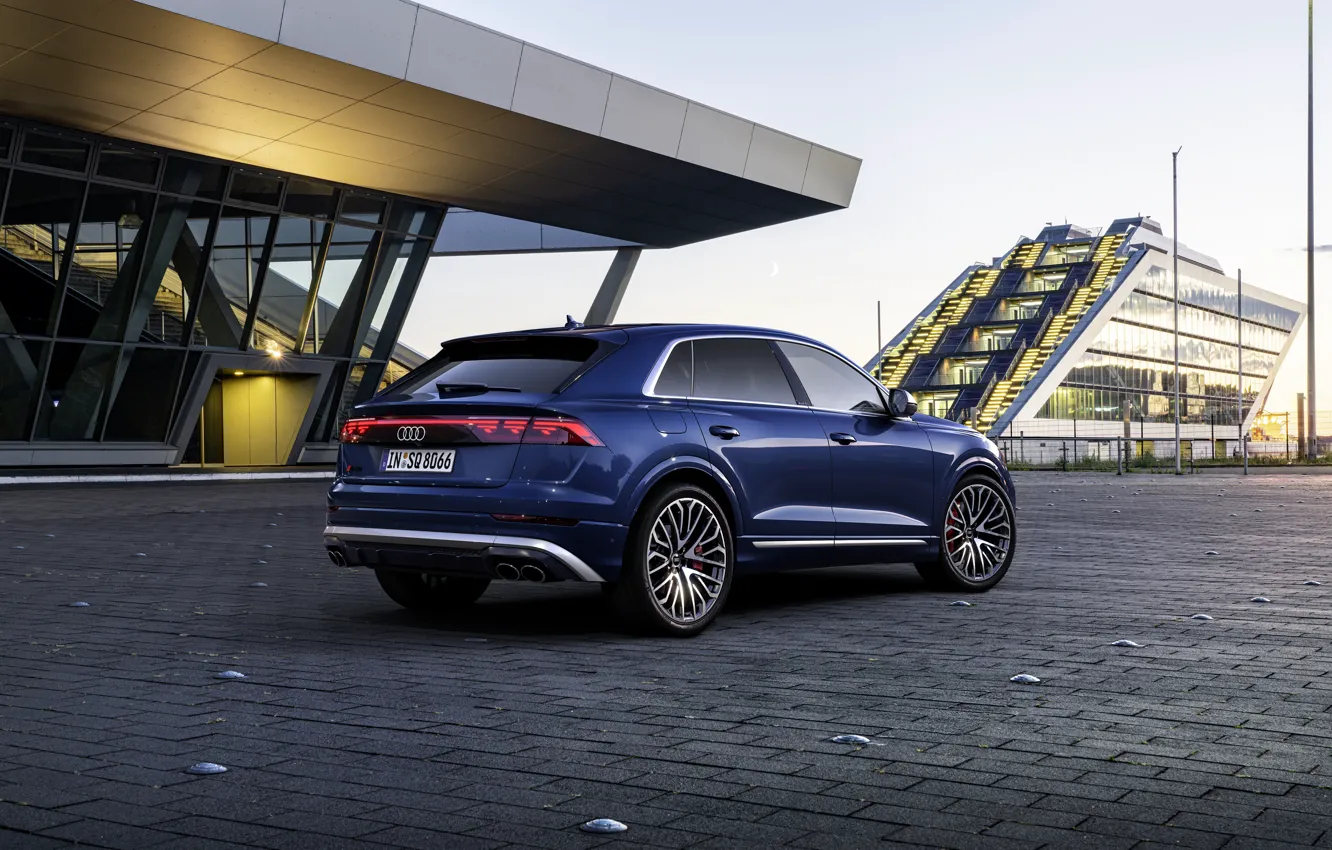 Photo wallpaper Audi, blue, SQ8, Audi SQ8 TFSI