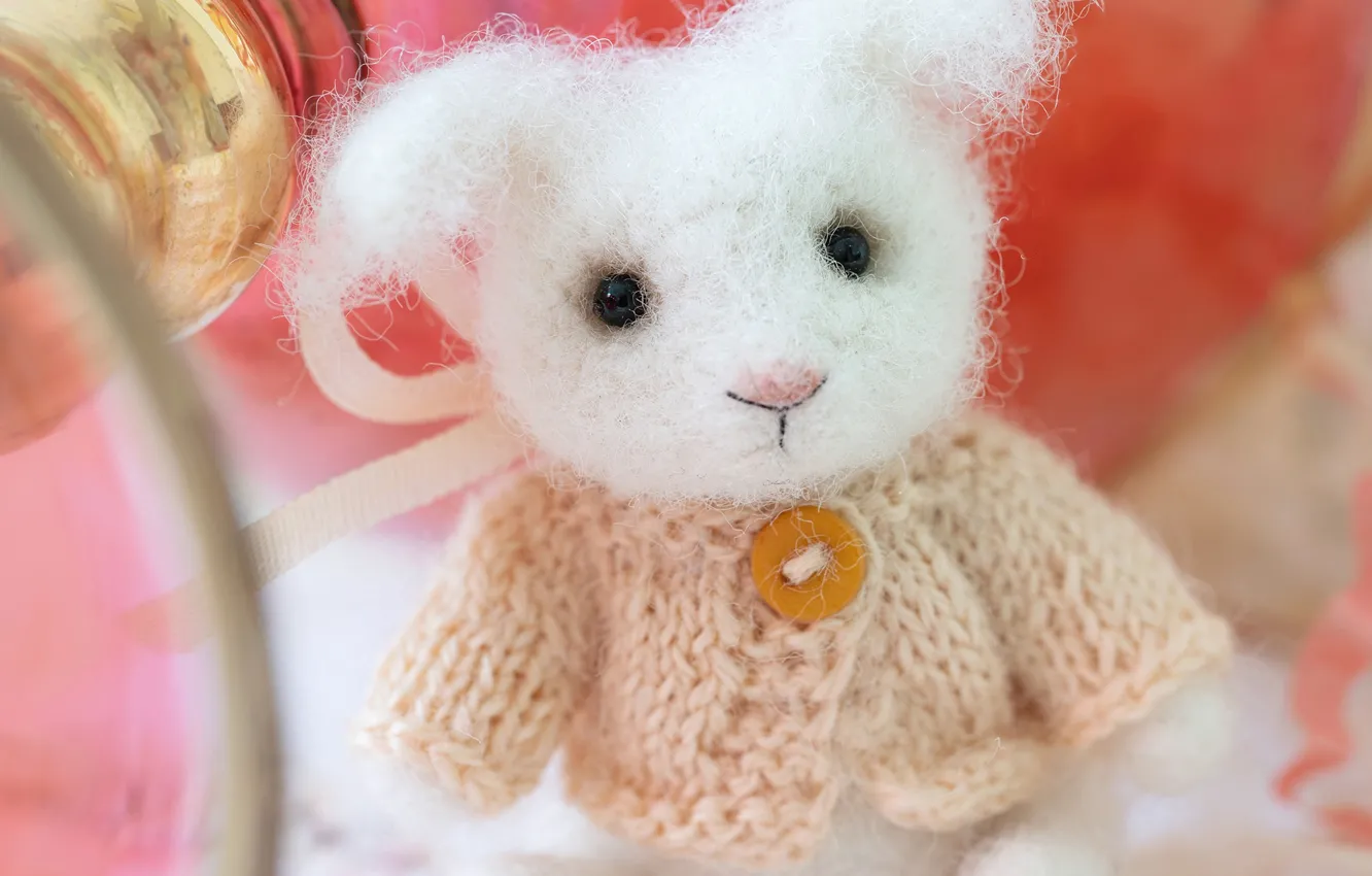 Photo wallpaper white, toy, rabbit, Bunny