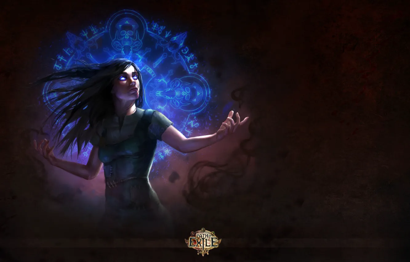 Photo wallpaper magic, brunette, symbol, witch, witch, Path of Exile