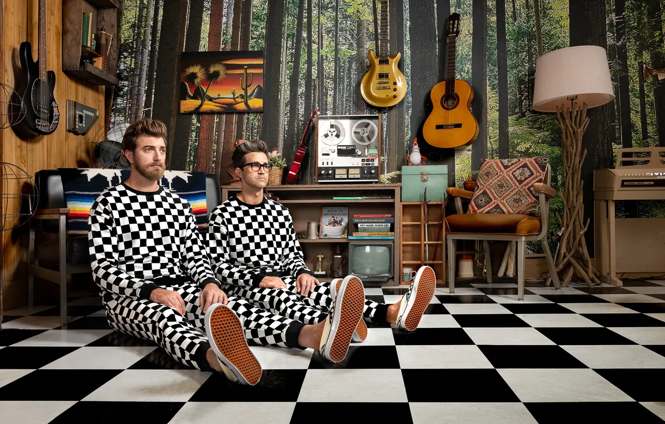 Photo wallpaper guitar, the room, tape, Wallpapers, Rhett and Link
