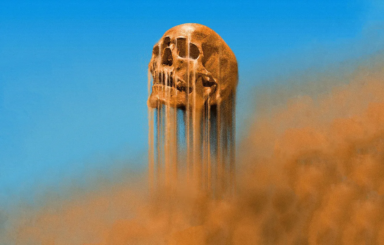 Photo wallpaper sake, sand, orange, Fury Road, Mad Max, digital art, blue