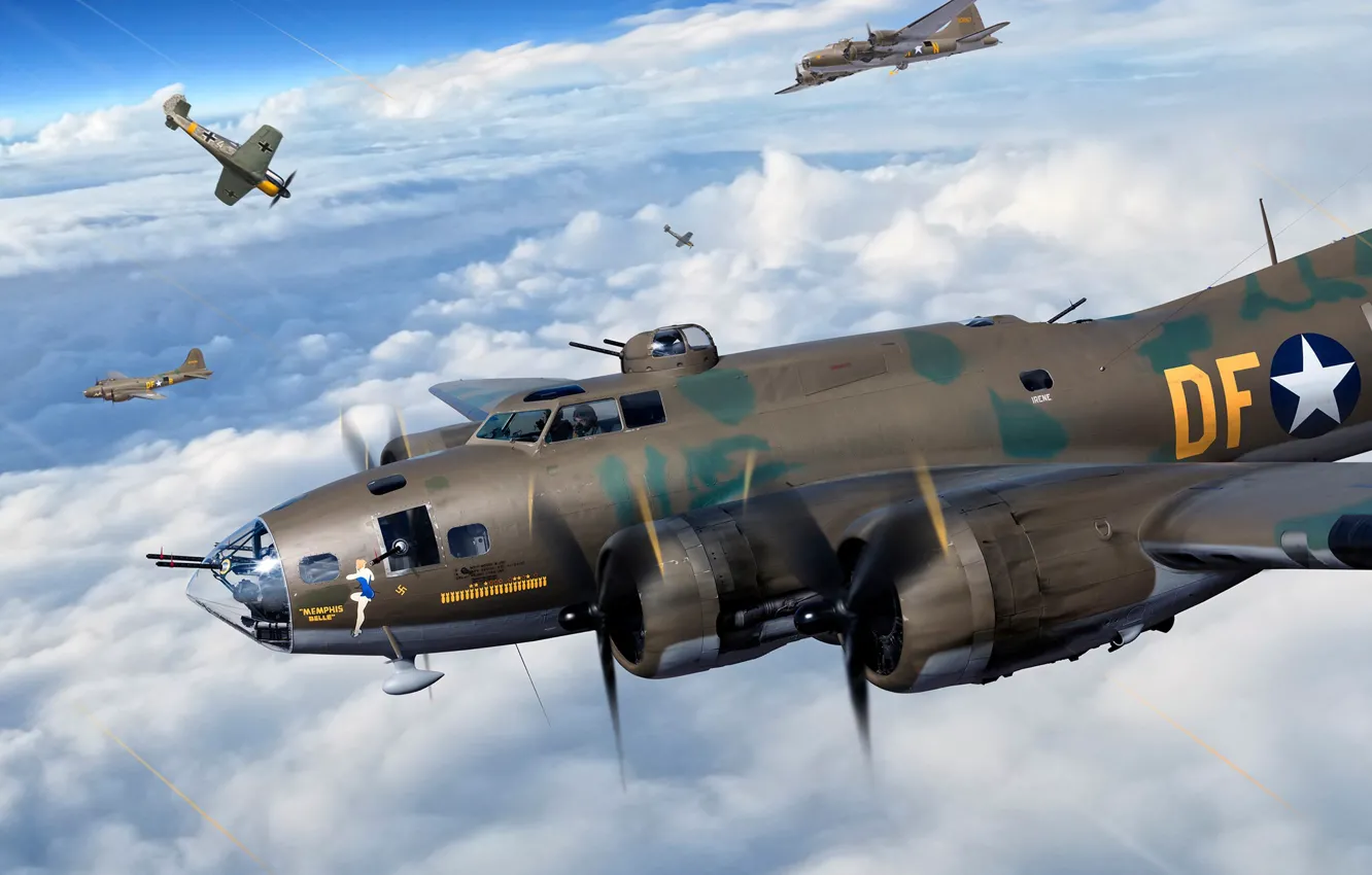 Photo wallpaper USAF, B-17, The second World war, Heavy bomber, B-17F