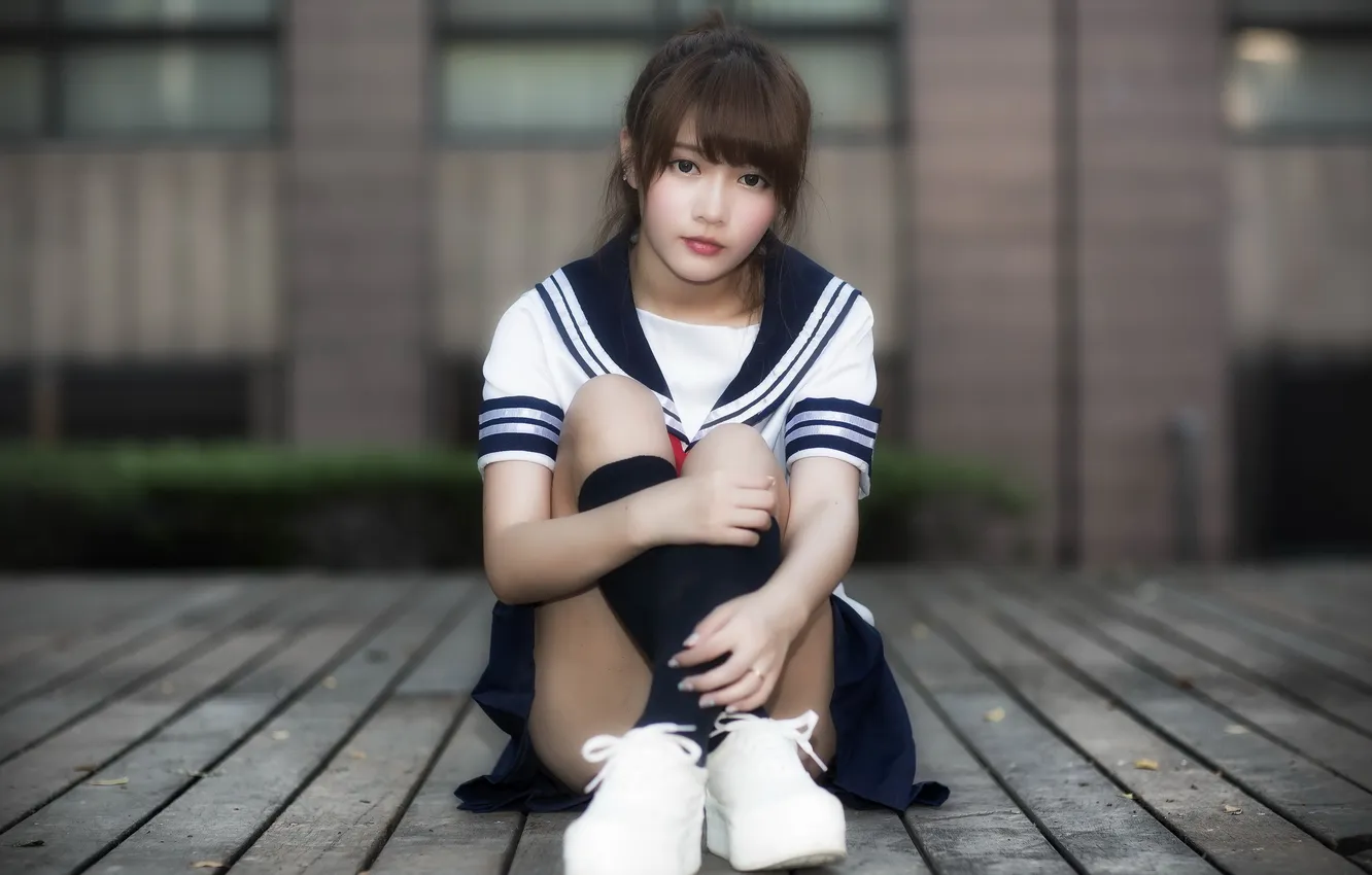 Photo wallpaper look, girl, Asian