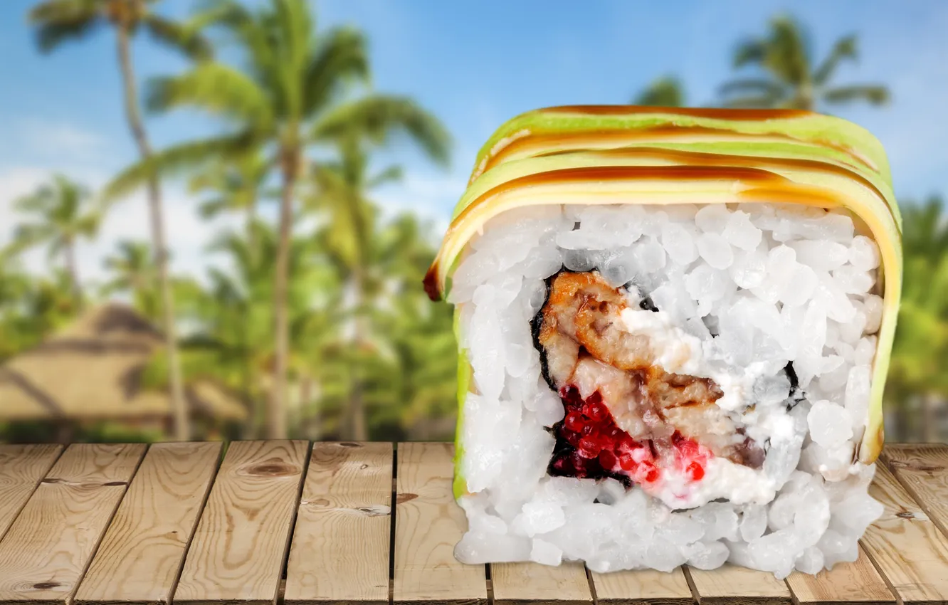 Photo wallpaper sushi, sushi, rolls, japanese, seafood