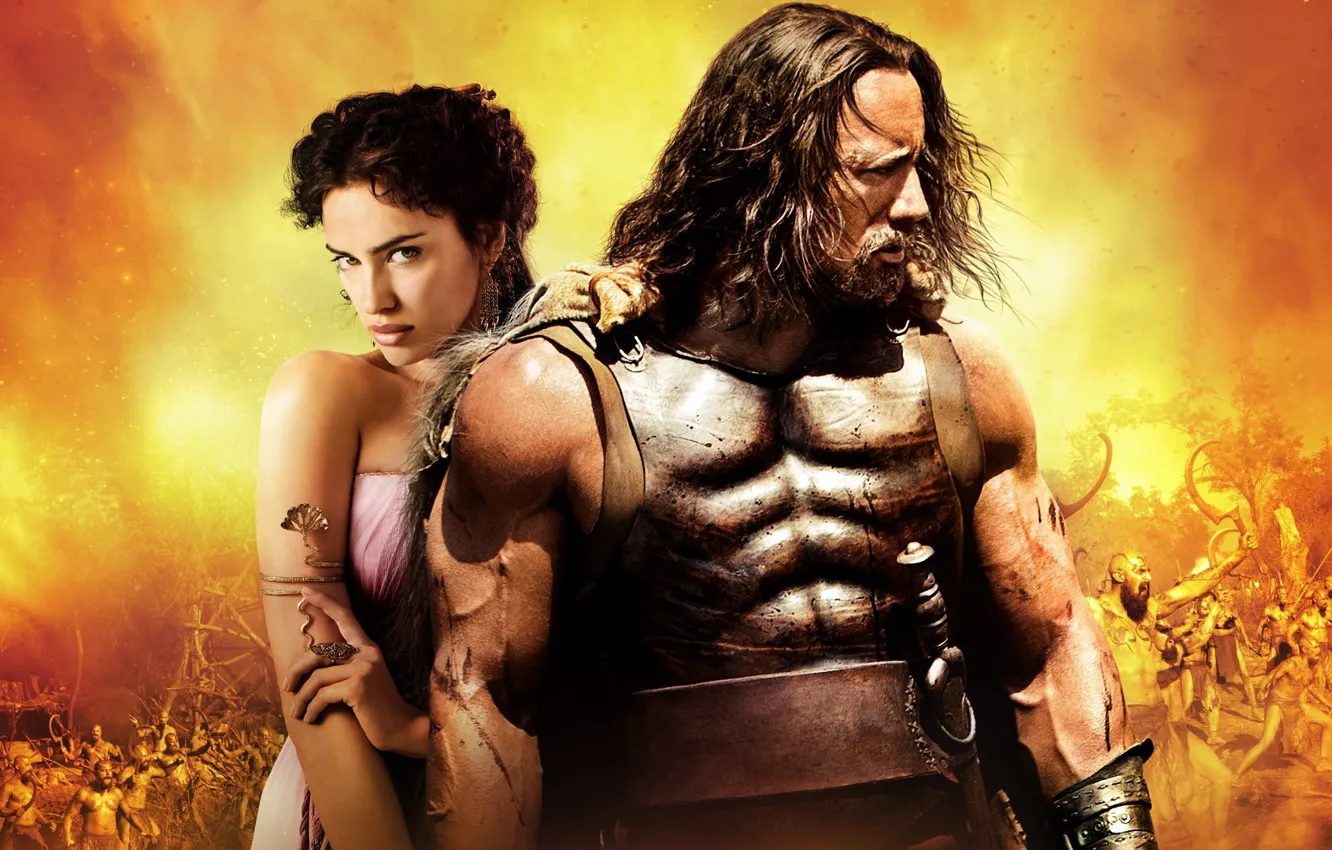 Photo wallpaper Irina Shayk, Dwayne Johnson, Hercules, Herсules
