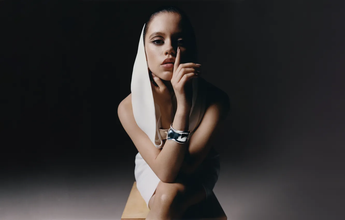 Photo wallpaper girl, lips, look, pose, actress, Jenna Ortega, Felix Cooper