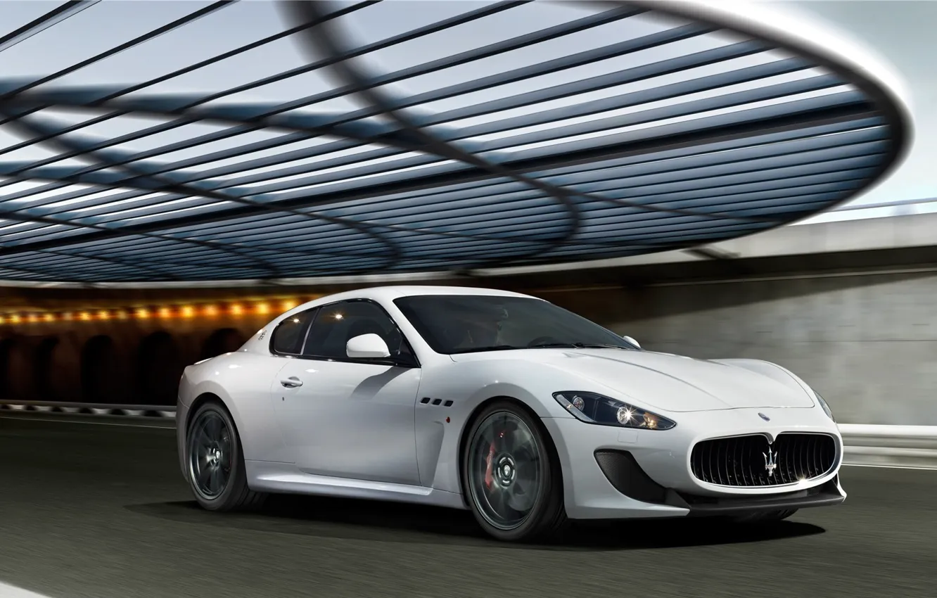 Photo wallpaper white, white, auto, Maserati, Maserati GranTurismo 2012