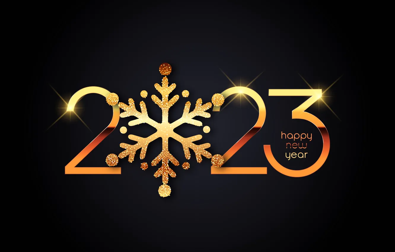 Photo wallpaper rays, light, snowflakes, glare, lights, gold, Shine, new year