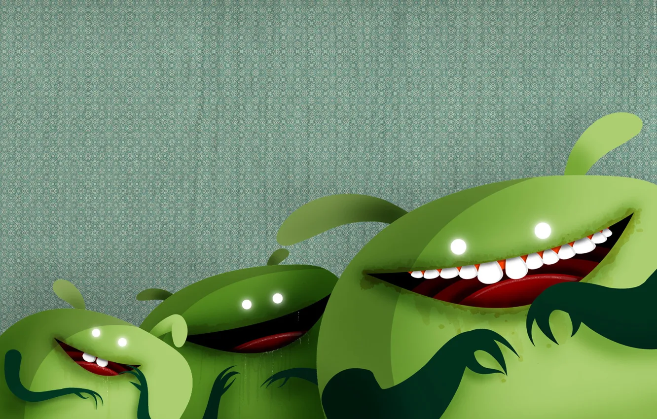 Photo wallpaper laughter, Green men, aliens