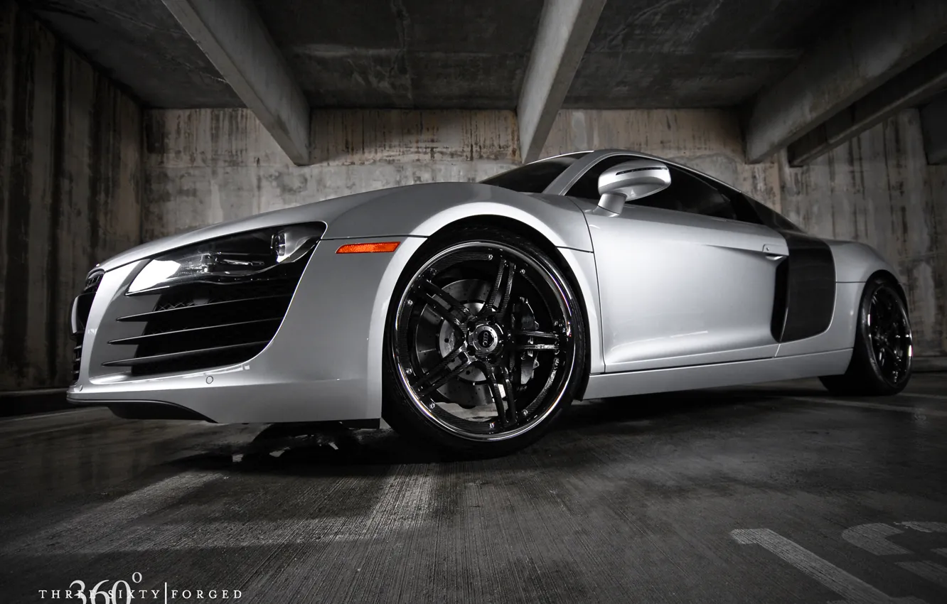 Photo wallpaper sports, Audi R8, silver