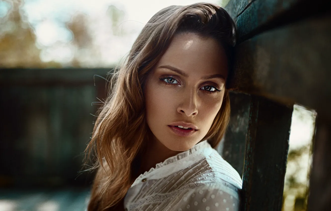 Photo wallpaper look, model, portrait, makeup, hairstyle, brown hair, beauty, bokeh