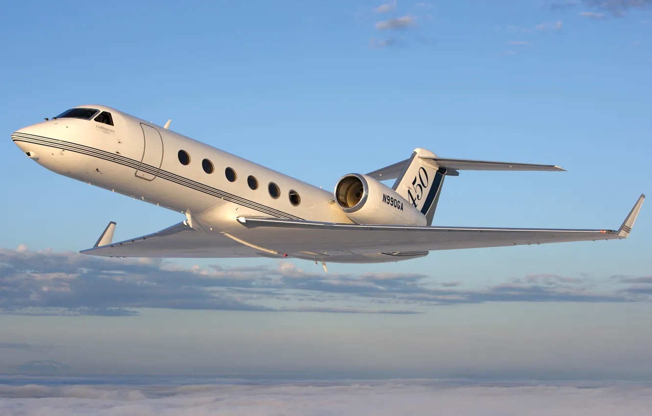 Photo wallpaper USA, the plane, twin-engine, average, turbofan, business class, Gulfstream G450